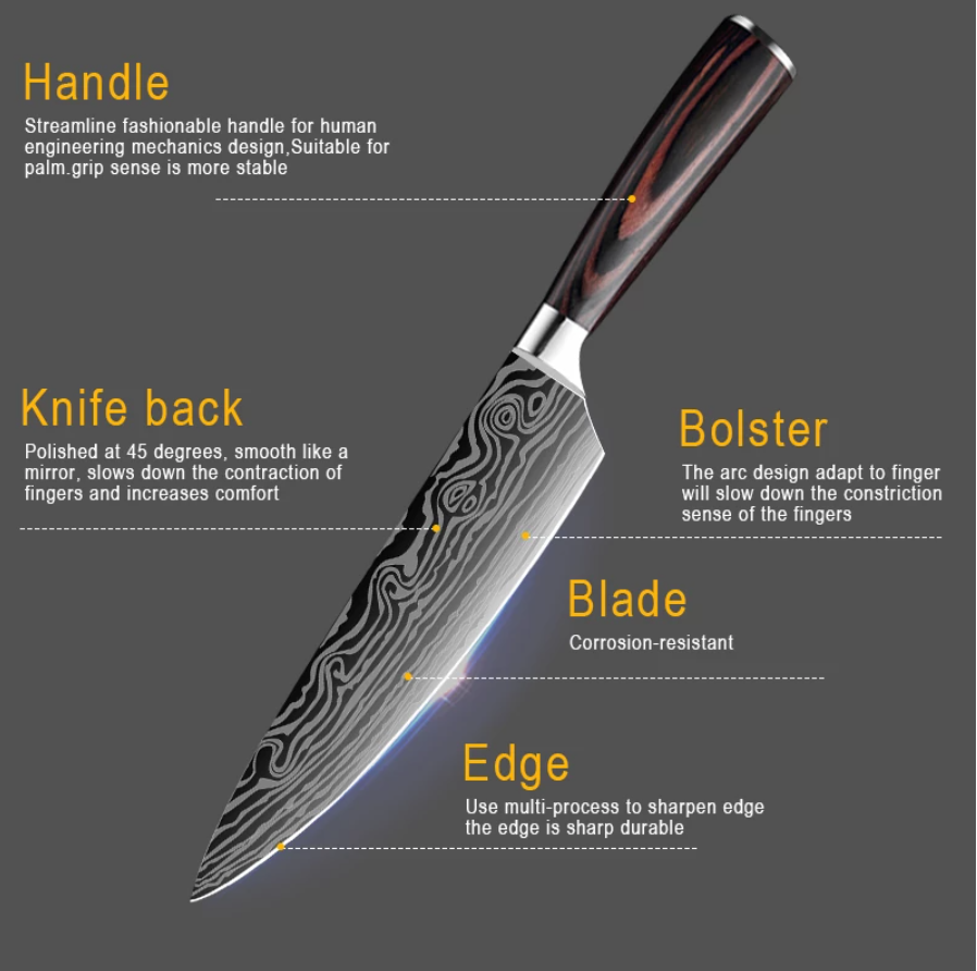 【LA000134】santoku knife 7'' Japanese Chef Knife