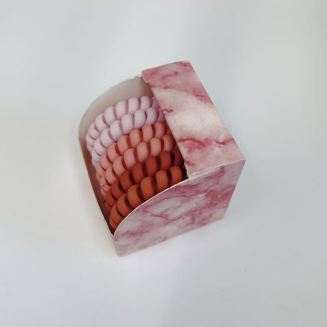 【LA000384】6Pcs Gradient Color Spiral Hair Ties
