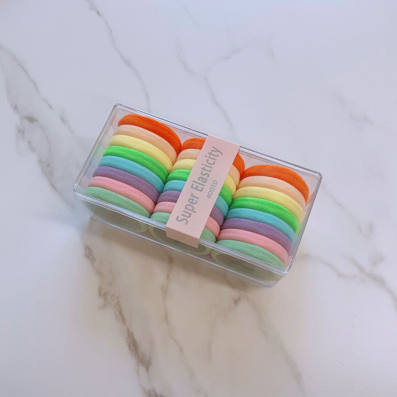 【LA000377】24 Pcs Colorful Nylon Elastic Hair Ties