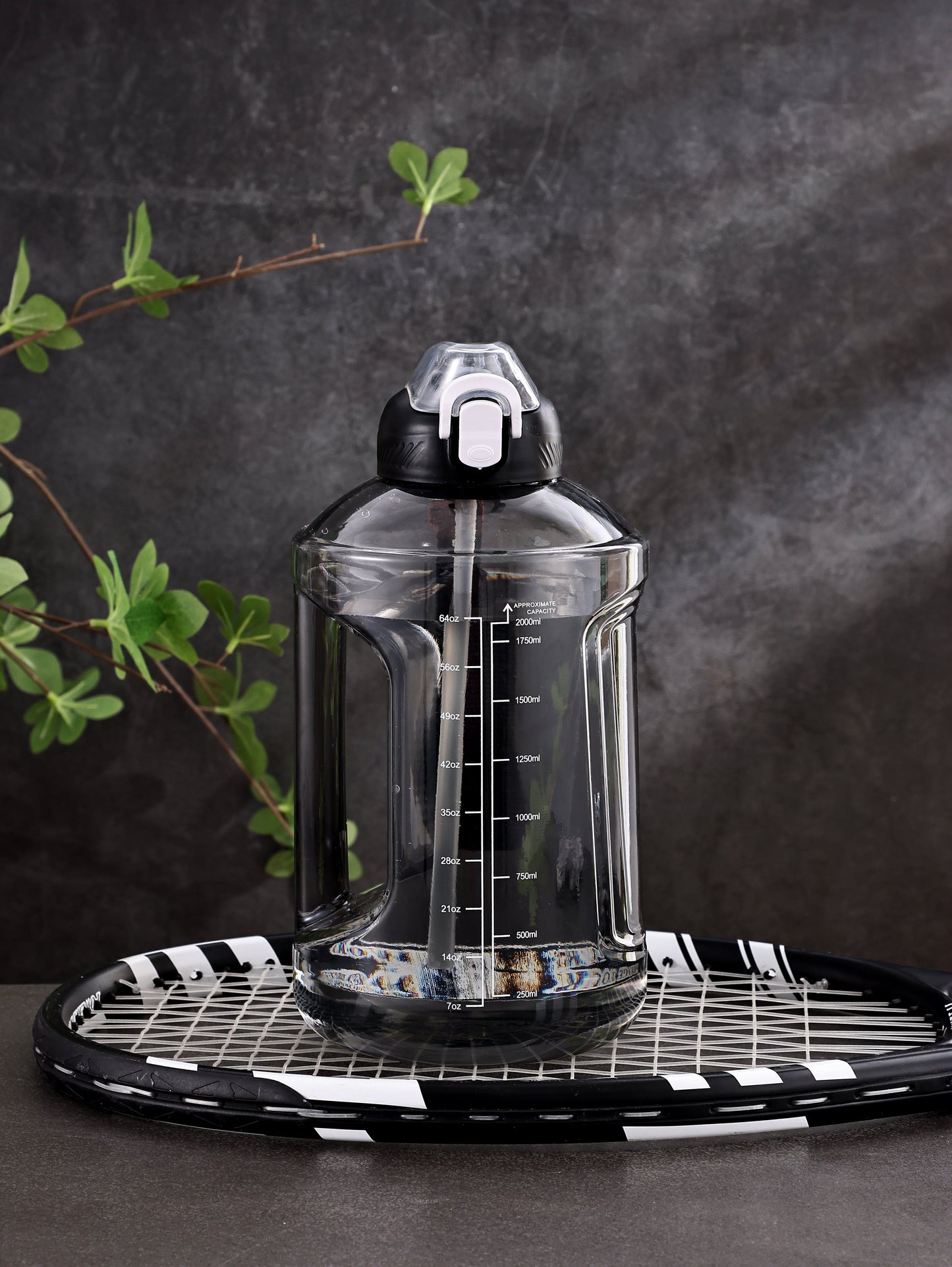 【LA000370】75oz Transparent Motivational Water Bottle
