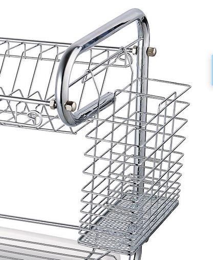 [NY-17777-16] 16" Double Dish Rack with Utensil/Glass Holder drain rack