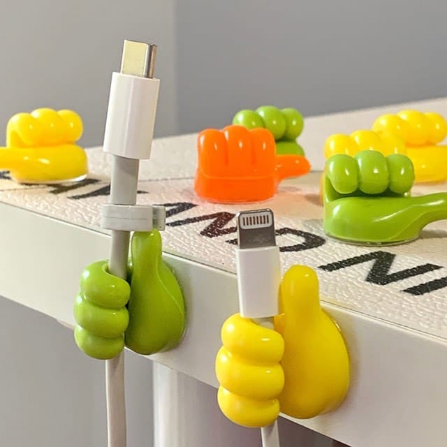 【LA000360】20Pcs Silicone Thumb Wall Hook Cable Clip Wire Desk Organizer