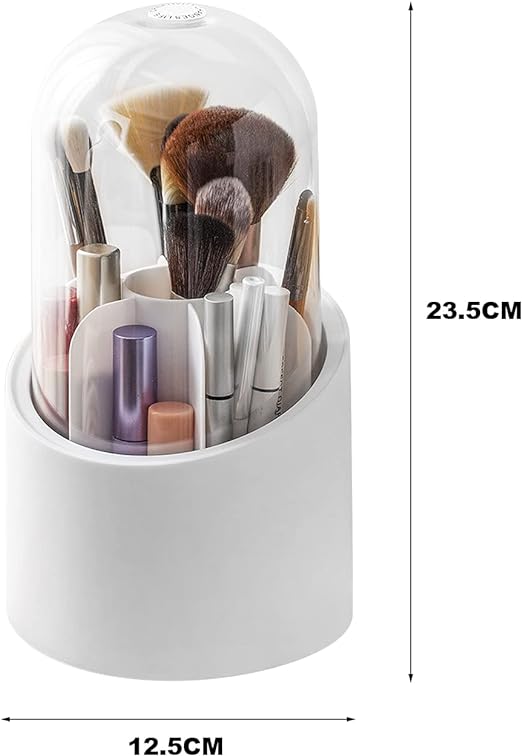 【LA000389】Makeup Brush Holder with Lid-White