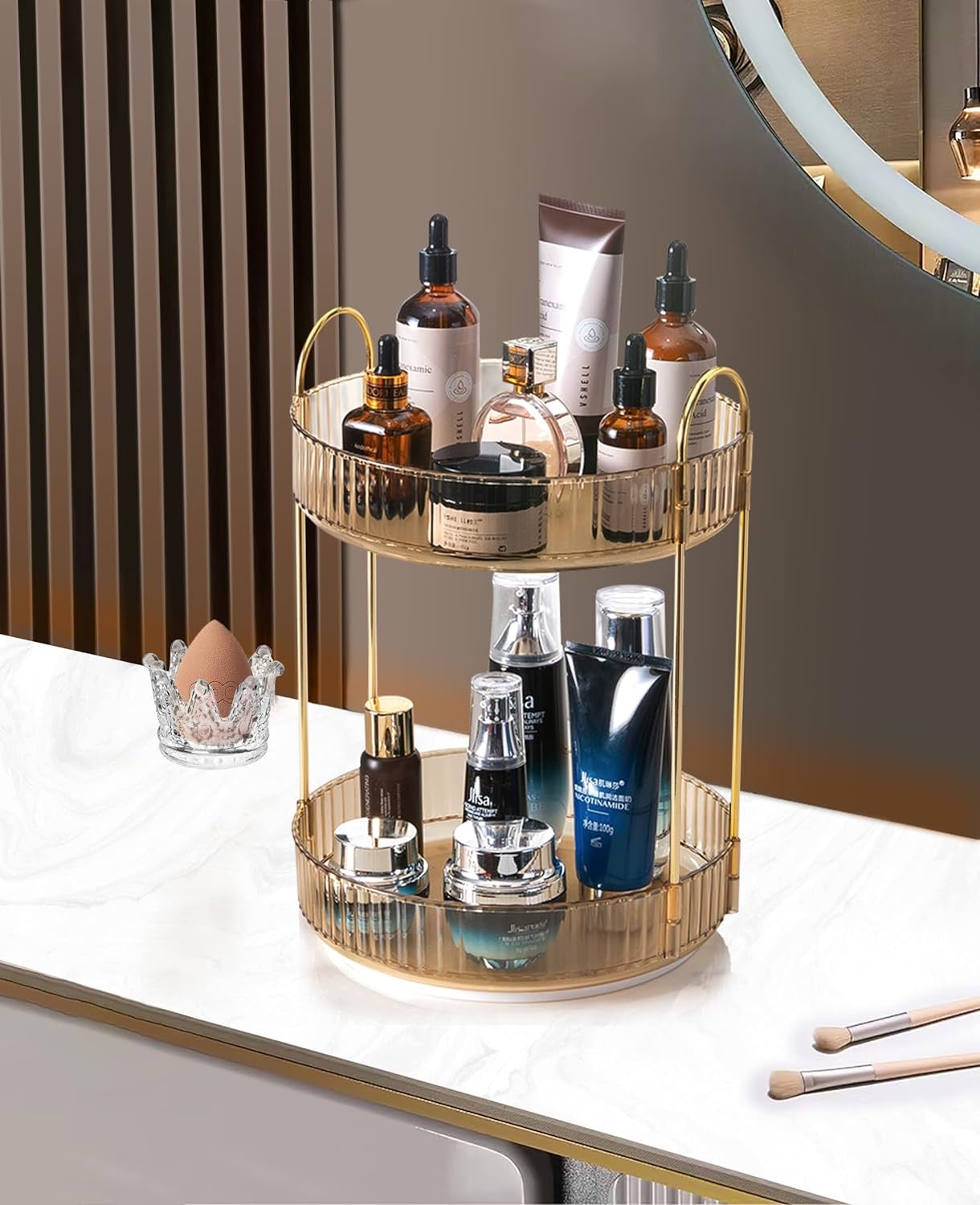 【LA000398】360° Rotating Makeup Organizer 2