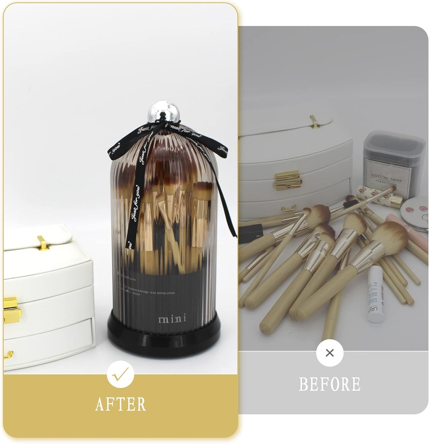 【LA000413】Makeup Brush Holder with Lid-Black