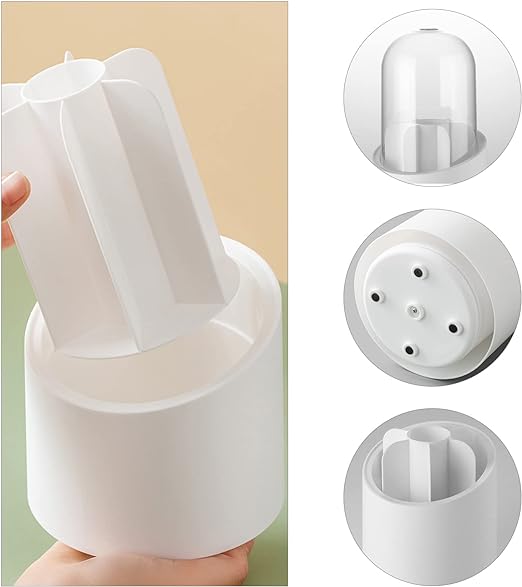 【LA000389】Makeup Brush Holder with Lid-White