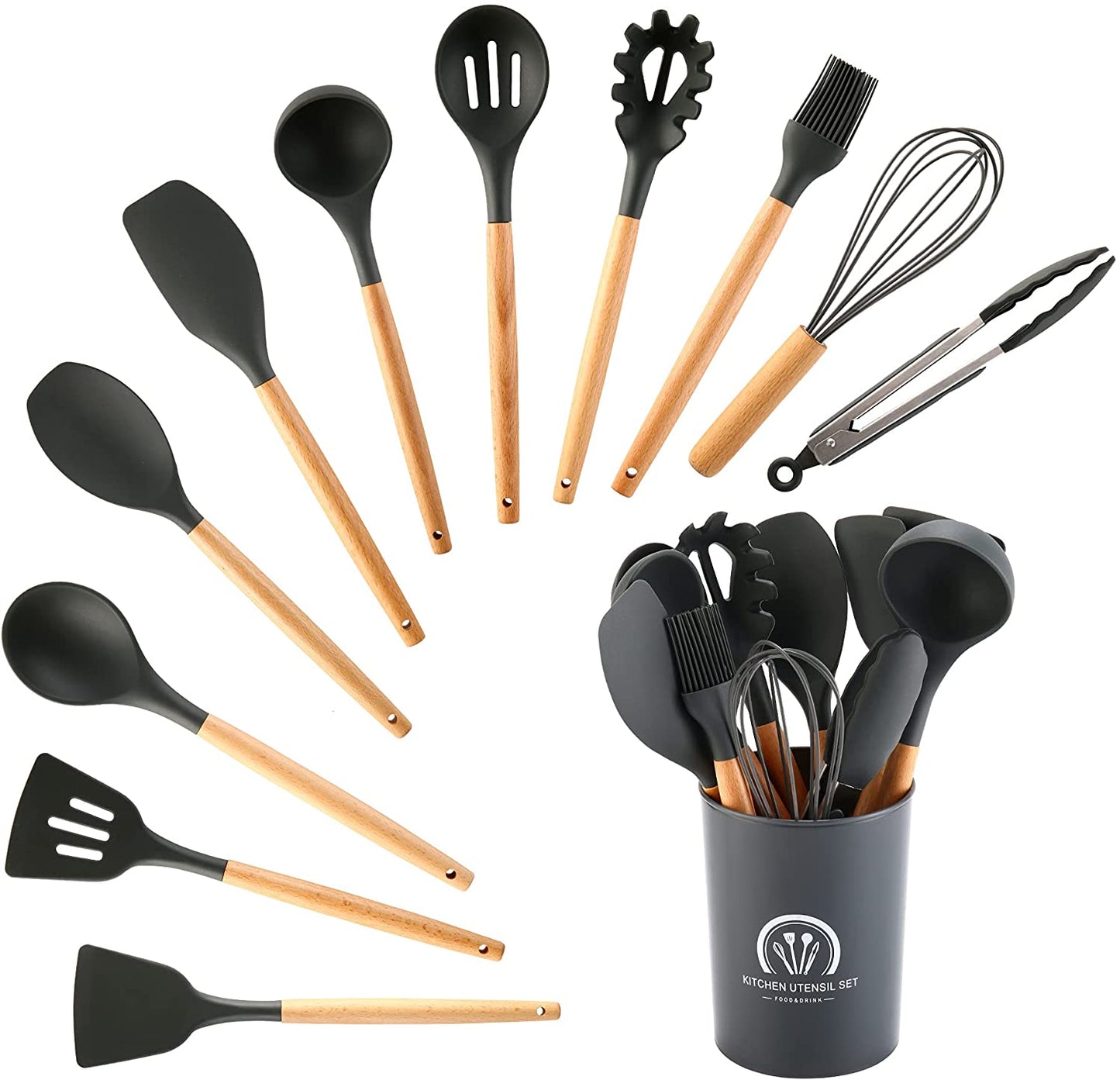 【LA000126】 12 Pcs Nonstick Heat Resistant Silicon Kitchen Utensil Kit