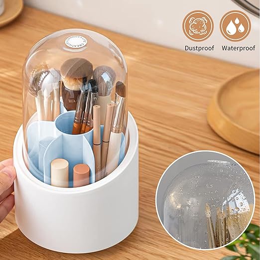 【LA000389】Makeup Brush Holder with Lid-White