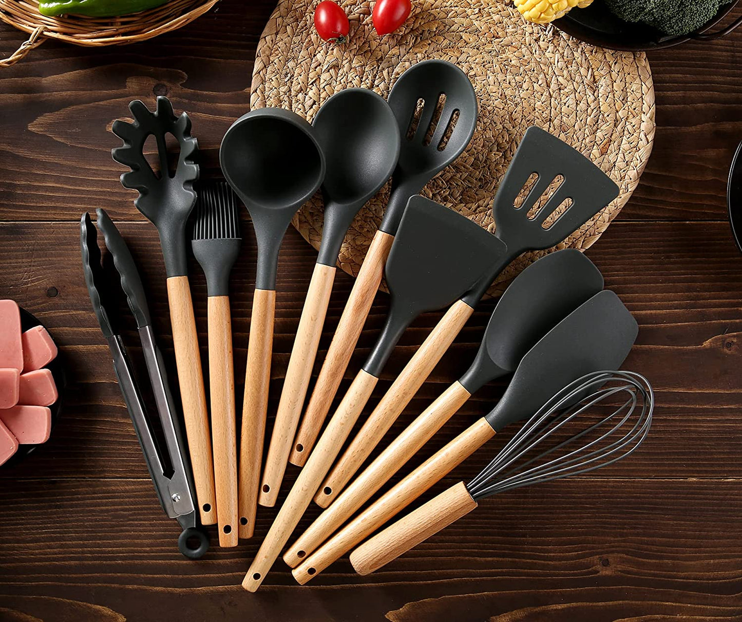 【LA000126】 12 Pcs Nonstick Heat Resistant Silicon Kitchen Utensil Kit