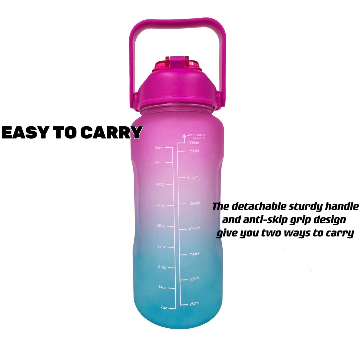 【LA000386】75oz Color Gradient Frosted Water Bottle