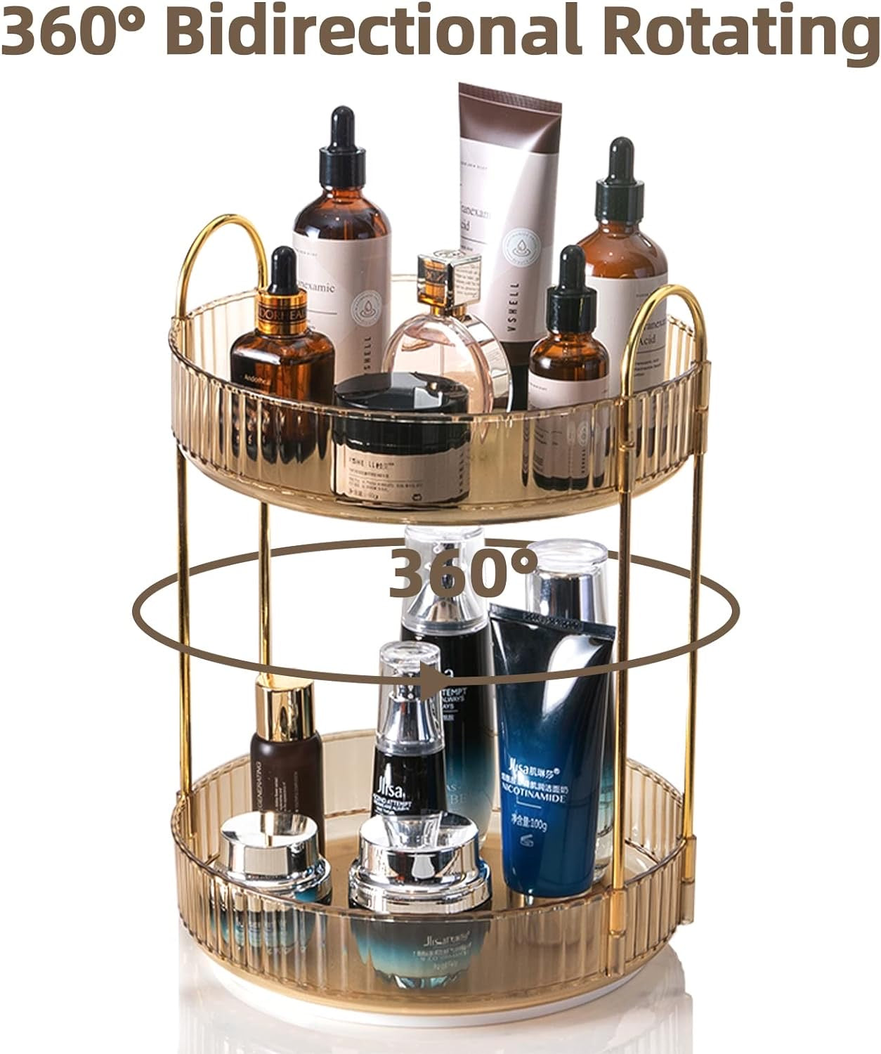 【LA000398】360° Rotating Makeup Organizer 2