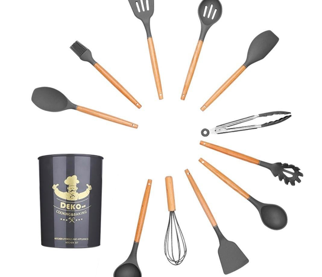 【LA000126】 12 Pcs Nonstick Heat Resistant Silicon Kitchen Utensil Kit