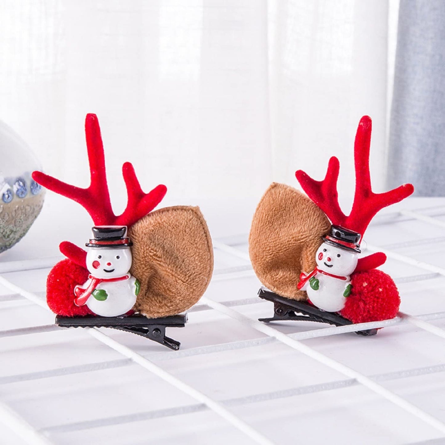 【LA000312】 Christmas snowman hair clip
