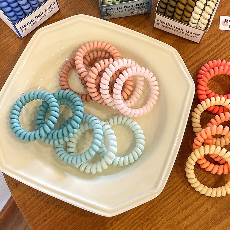 【LA000384】6Pcs Gradient Color Spiral Hair Ties