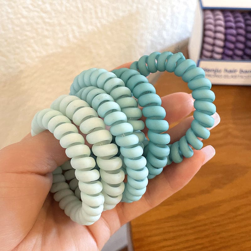 【LA000384】6Pcs Gradient Color Spiral Hair Ties