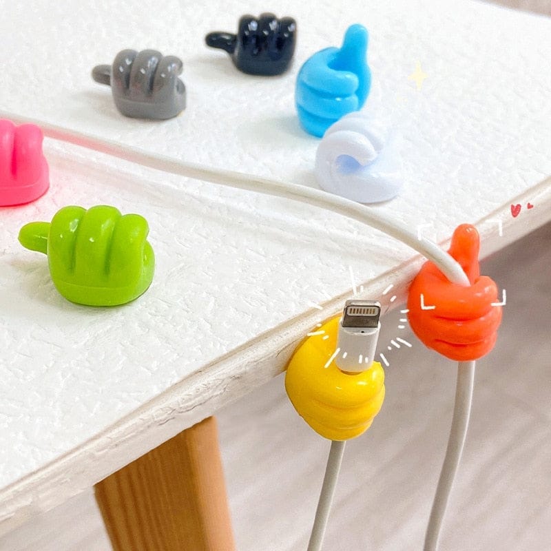 【LA000360】20Pcs Silicone Thumb Wall Hook Cable Clip Wire Desk Organizer