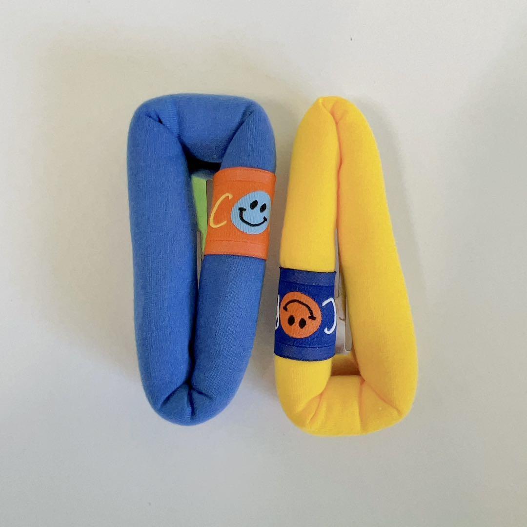 【LA000375】(2 Pcs) Bubble Sponge Smile Blue & Yellow Hair Clip