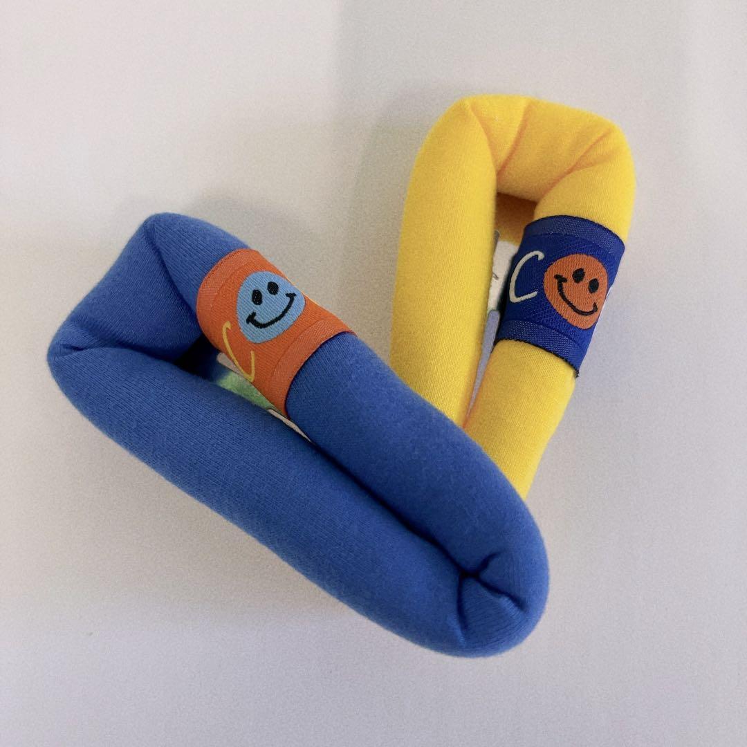 【LA000375】(2 Pcs) Bubble Sponge Smile Blue & Yellow Hair Clip