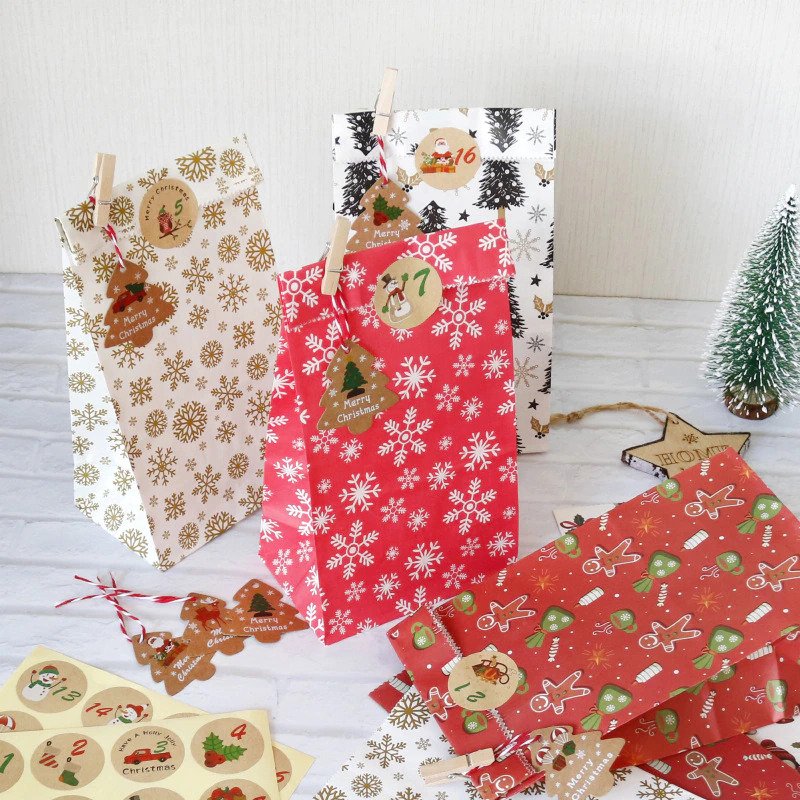 【LA000400】 30pcs Christmas Gift Wrapping Bags