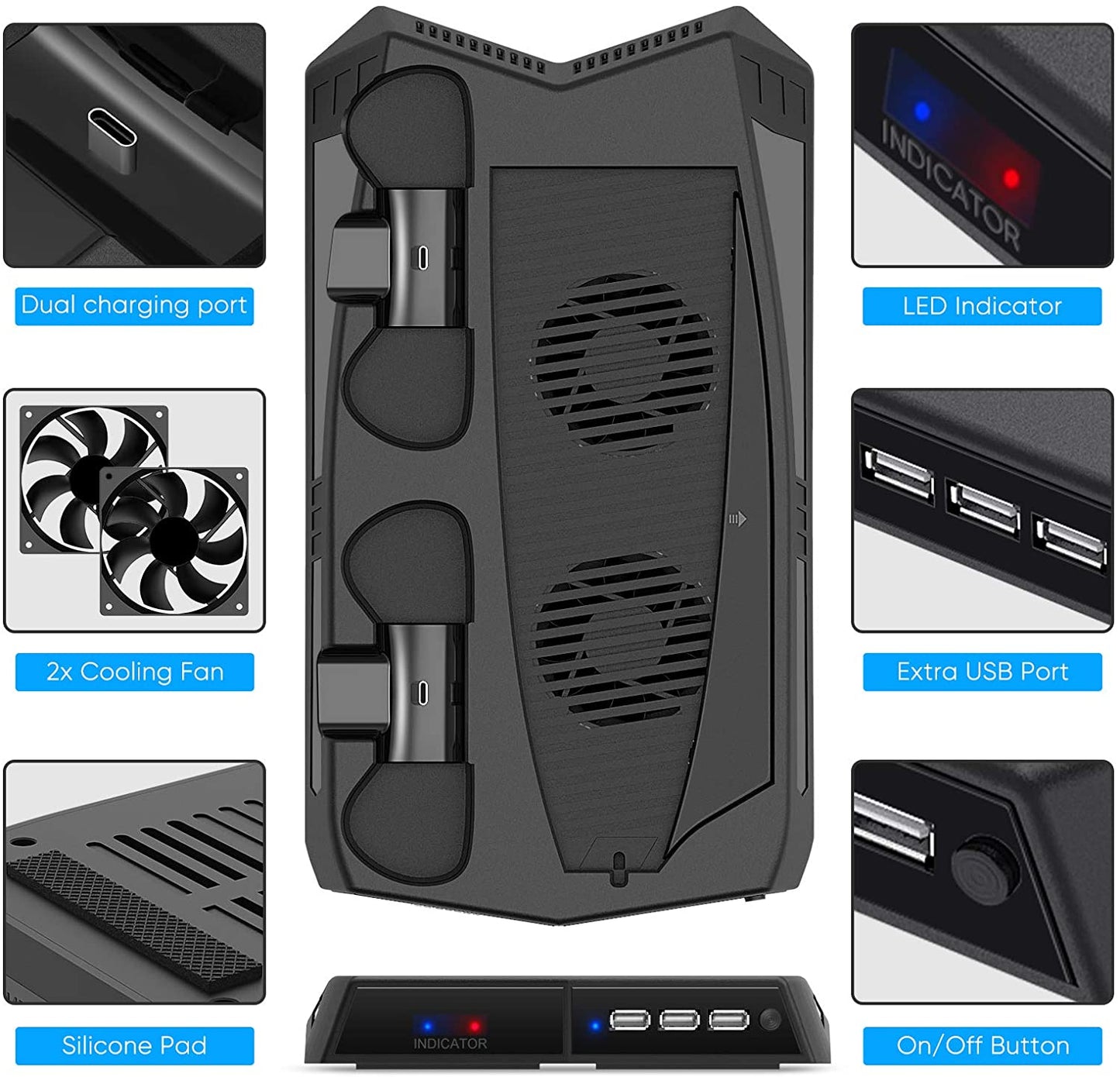 【LA000224】All-in-One PS5 Cooler with Charging Base