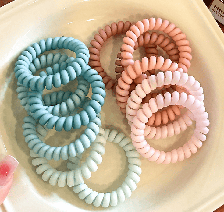 【LA000384】6Pcs Gradient Color Spiral Hair Ties