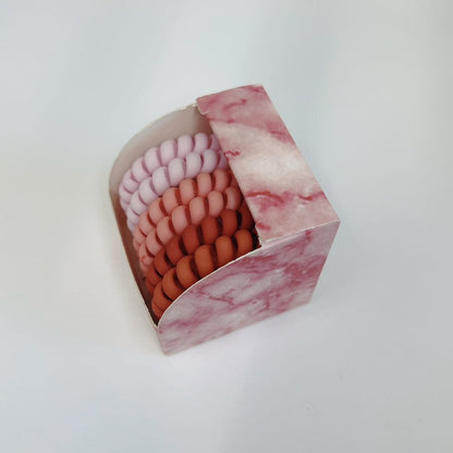 【LA000384】6Pcs Gradient Color Spiral Hair Ties