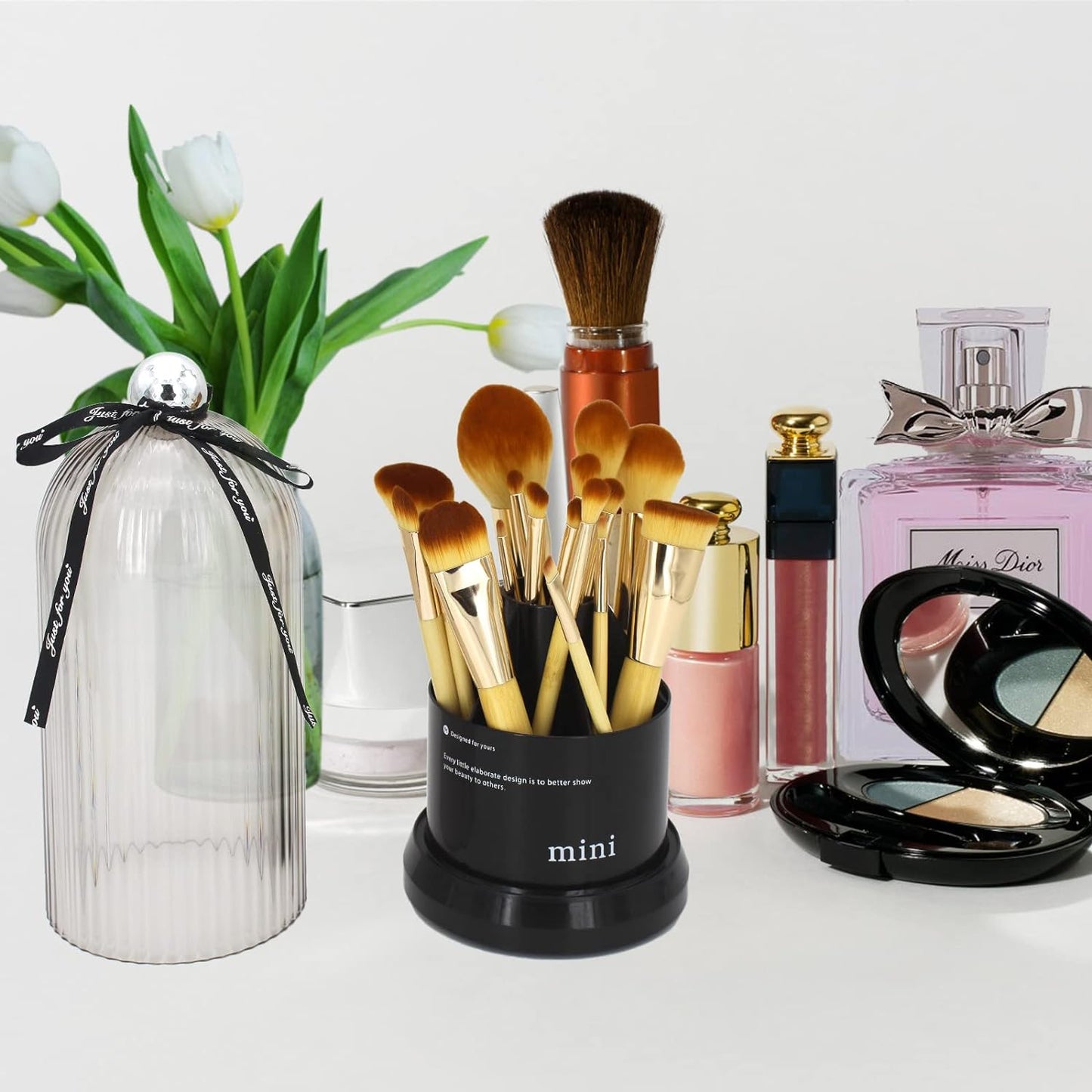 【LA000413】Makeup Brush Holder with Lid-Black