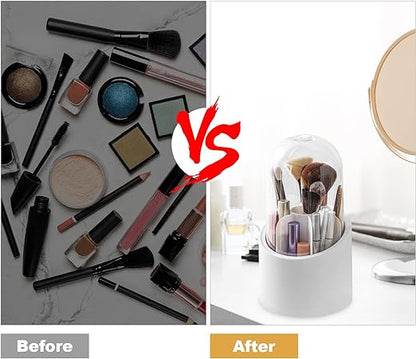 【LA000389】Makeup Brush Holder with Lid-White
