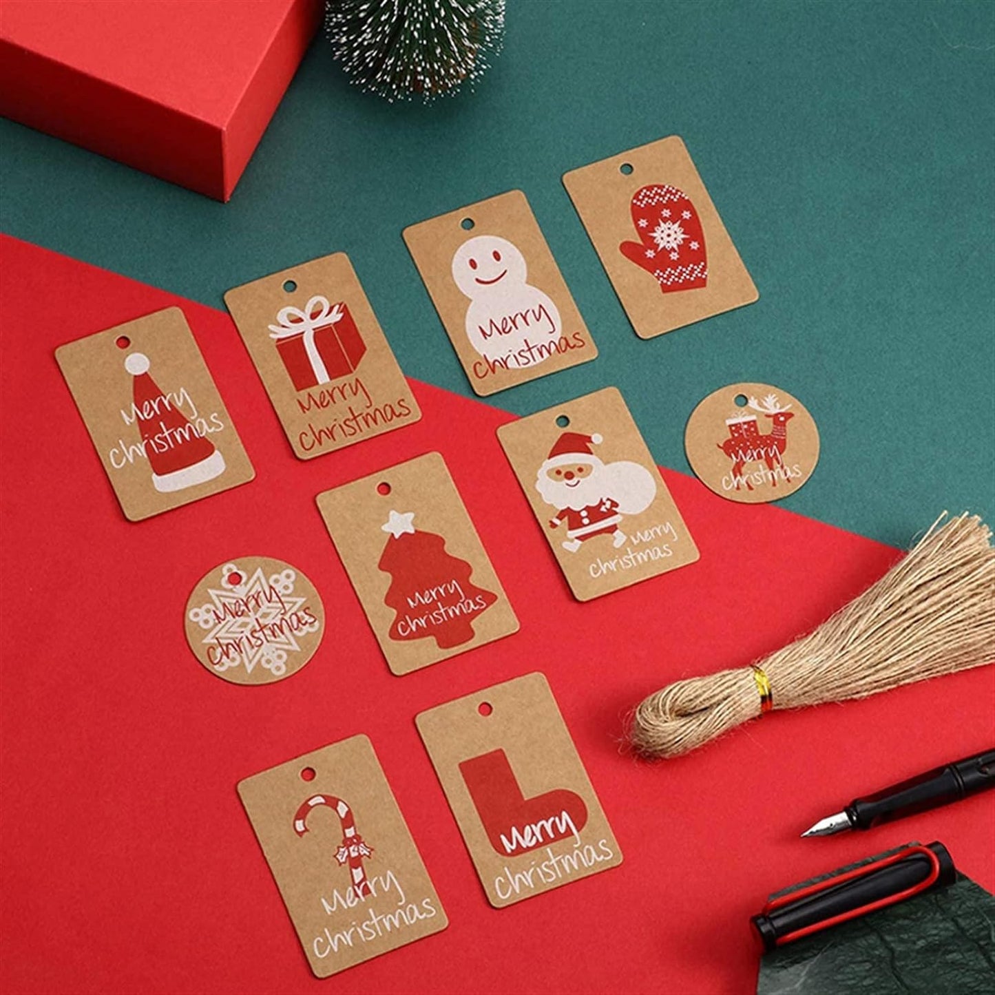 【LA000401】 100pcs Christmas Gift Wrapping Tag