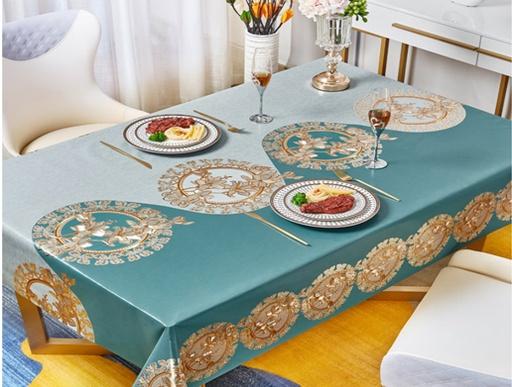 NY-TC670001 300gsm 54" PVC Metallic Embossed Tablecloth