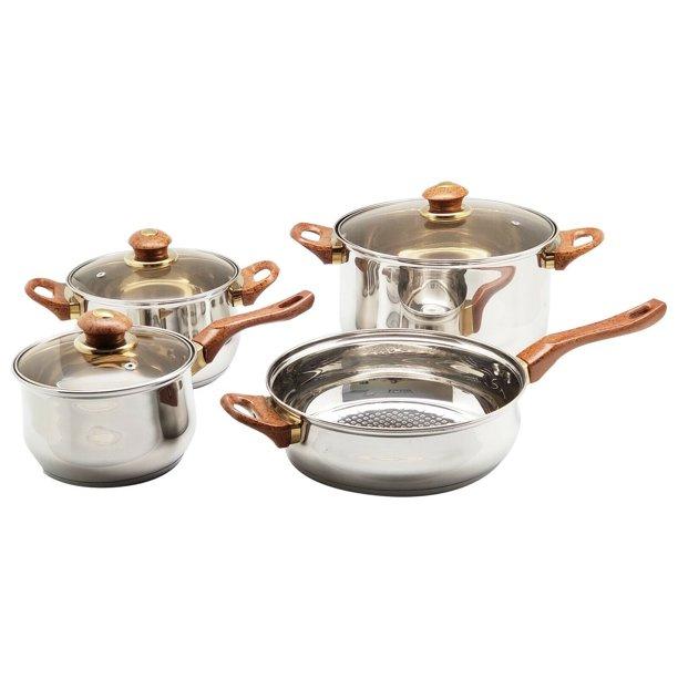 [NY-2006] 7 pc Stainless Steel Cookware Set w Glass Lid