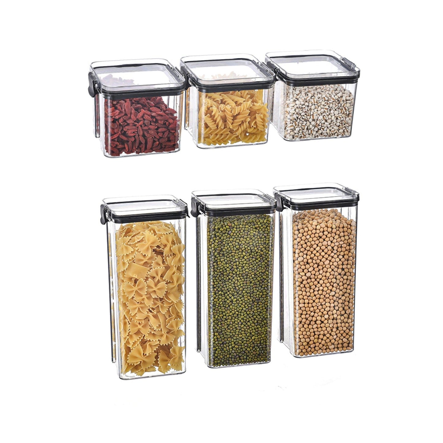 【LA000268】6-Piece Pop Container Set for Food and Spices