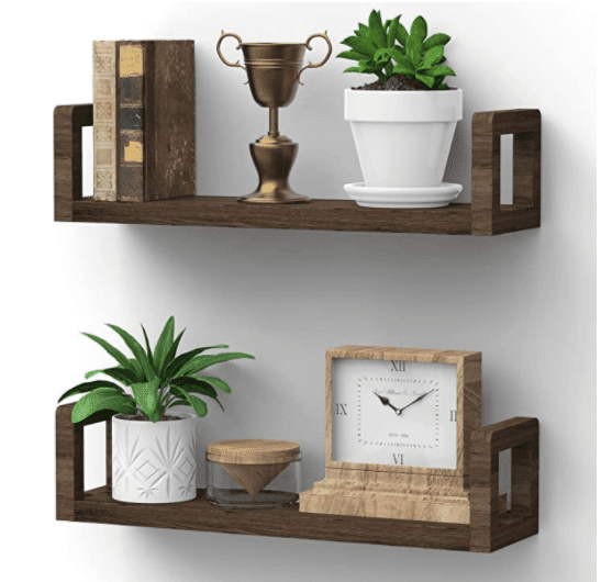 【LA000295】2-pc Floating Shelves Solid Wood