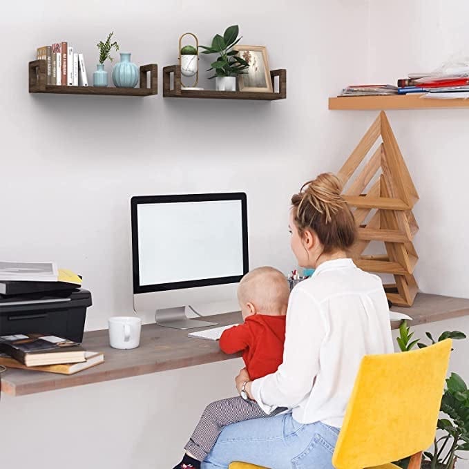 【LA000295】2-pc Floating Shelves Solid Wood