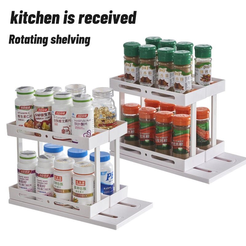 Pull Out Rotating Spice Racks for Kitchen Refrigerator Mini