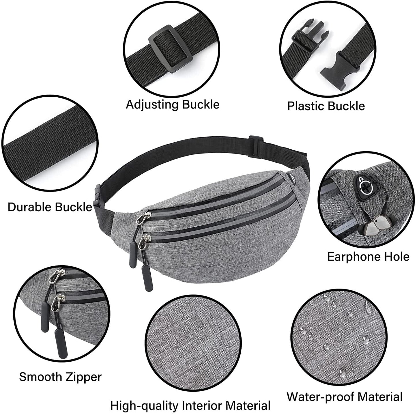 【LA000284】Waterproof Fanny Pack Belt Bag