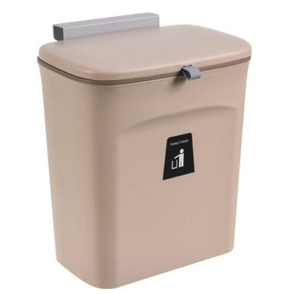 【LA000303】Hanging Trash Can with Lid for Kitchen Cabinet Door